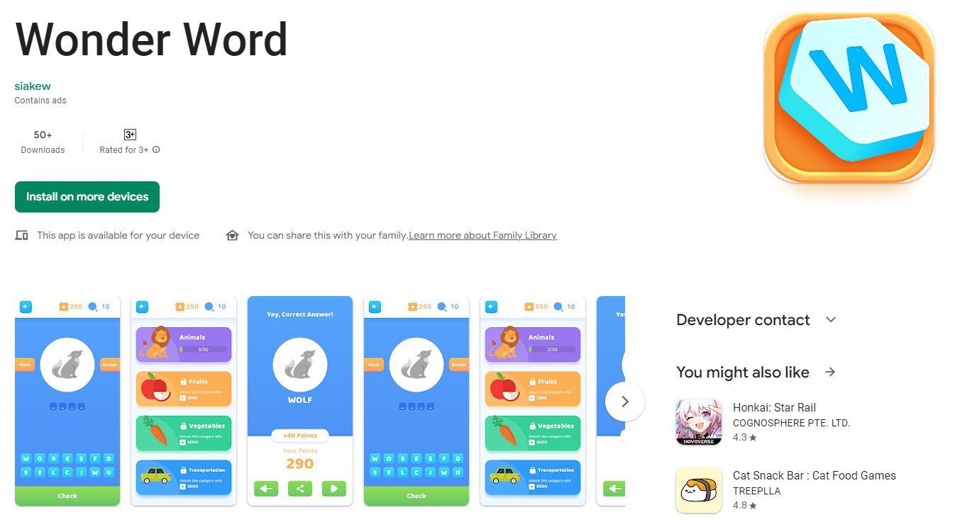 Privacy Policy – Android Apps – siakew – Wonder Word